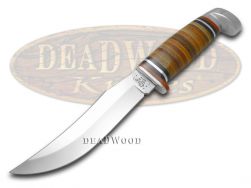 Case xx Fixed Blade 5" Skinner Hunter Knife Polished Leather Stainless 00384