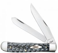 Case xx Trapper Knife Black & White Carbon Fiber Stainless Pocket Knives 38920