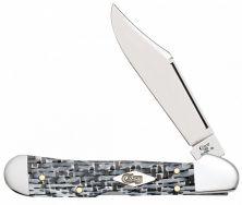 Case xx Mini Copperlock Knife Black & White Carbon Fiber Stainless Pocket 38926