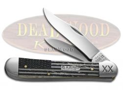 Case xx Copperhead U.S. Flag Etched Natural Bone 1/500 Stainless Pocket Knife