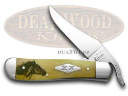 Case xx Russlock Knife Wild Mustang Antique Bone 1/500 Stainless Pocket Knives