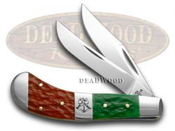 Case xx Saddlehorn Knife Christmas Red & Bright Green Bone Stainless 65104