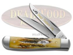 Case xx Happy Father's Day Mini Trapper Knife 6.5 Bone Stag 1/500 Stainless