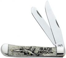 Case xx Trapper Knife Iraqi Freedom Blue & Natural Bone Stainless 07045