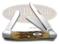Case xx Knives Med Stockman Jigged Amber Bone 1/500 Stainless Pocket Knife 71129