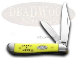 Case xx Father's Day Peanut Knife Yellow Delrin 1/1000 Stainless Pocket Knives