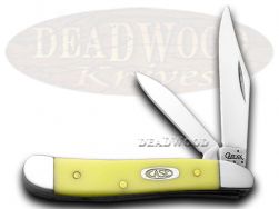 Case xx Peanut Knife Smooth Yellow Delrin Handle Stainless Pocket Knives 80030