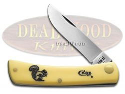Case xx Sodbuster Jr Squirrel Etched Yellow Synthetic 1/600 CV Knife