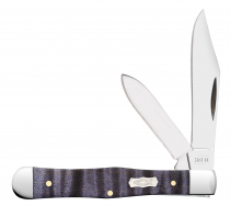 Case xx Swell Center Jack 80543 Purple Curly Maple Wood Stainless Pocket Knife