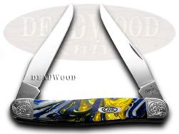 Case xx Muskrat Knife Engraved Bolster Sapphire Glow Corelon Stainless 9200SG/E