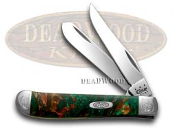 Case xx Mini Trapper Knife Engraved Bolster Rain Forrest Corelon Pocket 9207RF/E