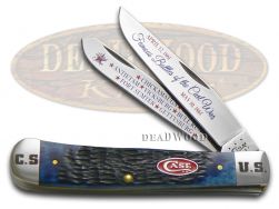 Case xx Trapper Knife Navy Blue Bone 1/3000 Famous Civil War Battles Stainless