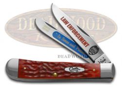 Case xx Trapper Knife Law Enforcement Red Bone 1/3000 Police Stainless Pocket