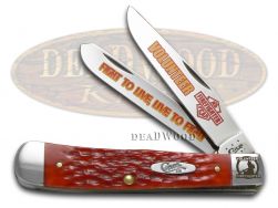 Case xx Trapper Knife Volunteer Firefighter Jigged Red Bone 1/3000 Stainless
