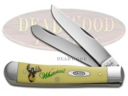 Case xx Trapper Knife Whitetail Deer Yellow Delrin 1/2500 Stainless CAT-WTD