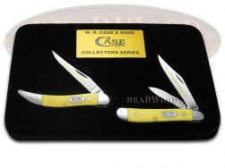 Case xx Grandfather & Granddaughter Peanut & Toothpick Knife Set Yellow 1/500 CS