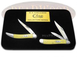 Case xx Grandfather Grandson Peanut & Toothpick Knife Set Yellow Delrin 1/500