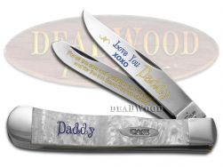 Case xx Trapper Knife Love You Daddy White Pearl Corelon 1/500 Stainless Pocket