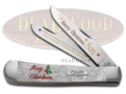 Case xx Merry Christmas Son Trapper Knife White Pearl Corelon 1/500 Stainless