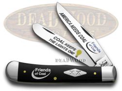 Case xx Trapper Knife America Needs Coal Friends of Coal Black Delrin 1/500