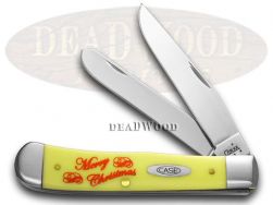Case xx Trapper Knife Merry Christmas Yellow Delrin 1/1000 Stainless Pocket