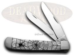 Case xx Trapper Knife Spider Web White Pearl 1/800 Stainless Pocket Knives