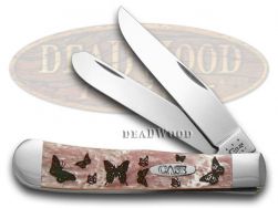 Case xx Trapper Knife Butterfly Pink Pearl Corelon 1/500 Stainless Pocket