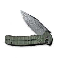 CIVIVI Cogent Button Lock C20038D-DS1 Knife Damascus Steel & Green Micarta
