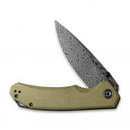 CIVIVI Brazen Liner Lock C2102DS-2 Knife Damascus Steel & Olive Micarta