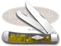 Case xx Yellowhorse Trapper Knife Buffalo Hunt Antique Bone 1/500 Stainless