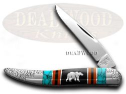 Schatt & Morgan Yellowhorse Toothpick Knife Grizzly Bear Turquoise 1/100