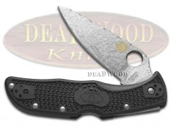 David Yellowhorse Spyderco Endela Lockback Knife Hammered Steel VG-10 Black FRN