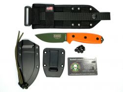 ESEE 3P-MB-OD Green Full-Tang Fixed Blade Knife Orange G10 w/ Black MOLLE Sheath