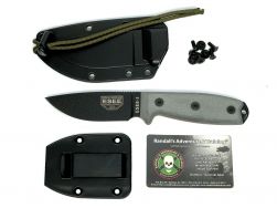 ESEE 3PM-B Fixed Blade Knife Black 1095 Carbon Steel & Gray G10 w/ Black Sheath
