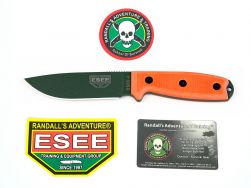 ESEE 4P-KO-OD Knife OD Green 1095 Carbon Steel & Orange G10 w/o Sheath