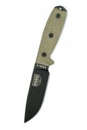 ESEE 4PB-017 Fixed Blade Knife Black 1095 Carbon Steel & Natural Canvas Micarta