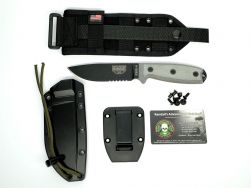ESEE 4S-MB-B Serrated Full-Tang Fixed Blade Knife Micarta w/ Black MOLLE Sheath