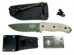 ESEE 5P-OD-E Fixed Blade Knife OD Green 1095 Carbon Steel & Natural Micarta