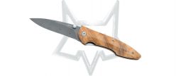 Fox Knives 456/2DOL Liner Lock 456-2DOL Knife Stainless Damasteel & Olive Wood