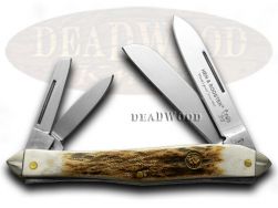 Hen and Rooster Knives Whittler Genuine Deer Stag Stainless Pocket Knife 234-DS