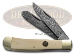 Hen and Rooster Knives Trapper German Damascus Gray Fossil 312DAM/Gray