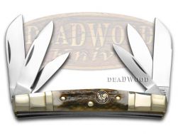 Hen and Rooster Knives Congress 6-Blade Deer Stag Stainless Pocket Knife 345-DS