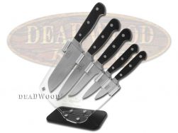Hen & Rooster 6-Piece Kitchen Knife Set Full Tang Black Stainless HRI-026
