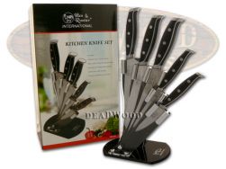 Hen & Rooster 5-Piece Kitchen Knife Set Cutlery Black Composite ABS HRI-031