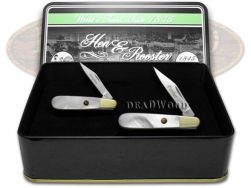 Hen & Rooster Father Daughter Barlow Knife Set Genuine Mother of Pearl 1/500
