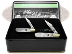 Hen & Rooster Grandfather Granddaughter Barlow Knife Set Mother Pearl 1/500
