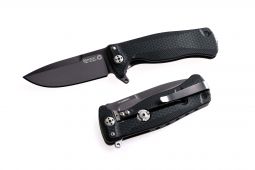 LIONSTEEL SR22 Frame Lock SR22A BB Knife Black Sleipner Steel & Black Aluminum