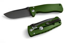 LIONSTEEL SR2 Frame Lock SR2A GB Knife Black Sleipner Steel & Green Aluminum