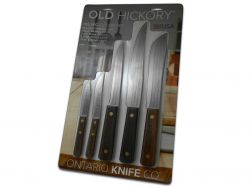 Ontario Knives 5-Piece Kitchen Set 7180 Carbon Steel & Hardwood