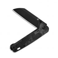 QSP Knives Penguin Liner Lock 130-U Knife D2 Steel & Black Shred Carbon Fiber